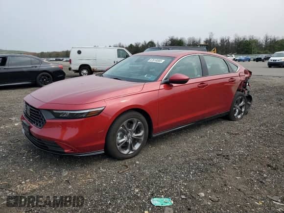 2023 Honda Accord EX-L with VIN 1HGCY2F61PA048576, listed as a Copart auction lot 67618585 with 15,116 mi miles and Salvage title. Bid and sale history available at DreamBid. Image 1.