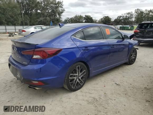 2020 Hyundai Elantra Sport with VIN KMHD04LB5LU060077, listed as a Copart auction lot 44979315 with 111,225 mi miles and Non repairable. Bid and sale history available at DreamBid. Image 3.