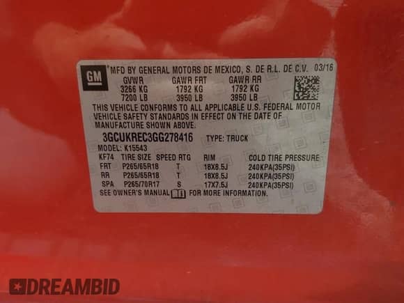 2016 Chevrolet Silverado 1500 LT z VIN 3GCUKREC3GG278416, wystawiony jako Copart lot #64727635 z przebiegiem 195 549 mil mil oraz Szkoda całkowita • Salvage title. Historia ofert i sprzedaży dostępna na DreamBid. Obrazek 12.