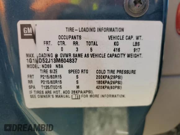 2003 Chevrolet Malibu с VIN 1G1ND52J13M604837, выставлен на аукционе Copart как лот 72518404 с пробегом 131 746 миль миль и Списание • Salvage title. История ставок и продаж доступна на DreamBid. Изображение 12.