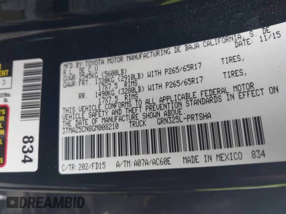 2016 Toyota Tacoma SR5 с VIN 3TMAZ5CN8GM008210, выставлен на аукционе IAAI как лот 41974557 с пробегом 98 500 миль миль и . История ставок и продаж доступна на DreamBid. Изображение 9.