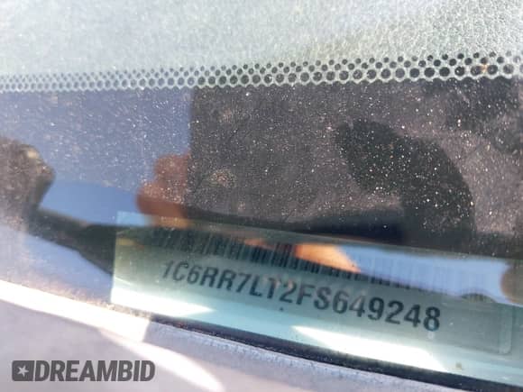 2015 Ram 1500 Big Horn with VIN 1C6RR7LT2FS649248, listed as a IAAI auction lot 43192929 with 102,627 mi miles and . Bid and sale history available at DreamBid. Image 18.