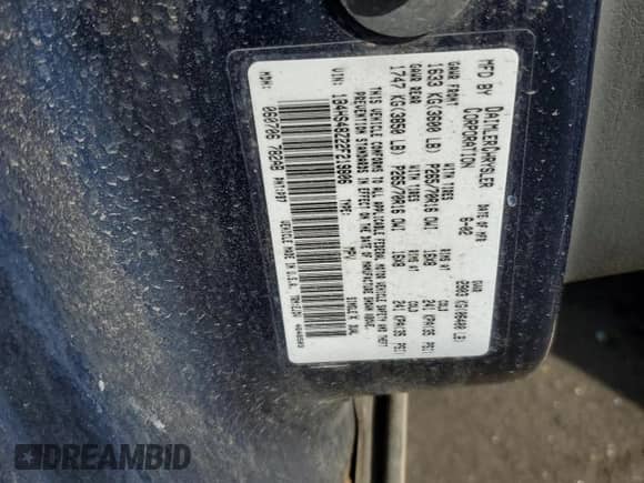 2002 Dodge Durango SLT with VIN 1B4HS48Z22F219806, listed as a Copart auction lot 77704344 with 177,595 mi miles and Salvage title. Bid and sale history available at DreamBid. Image 16.