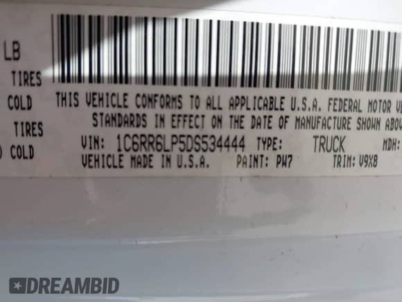 2013 Ram 1500 z VIN 1C6RR6LP5DS534444, wystawiony jako IAAI lot #43433054 z przebiegiem 176 440 mil mil oraz . Historia ofert i sprzedaży dostępna na DreamBid. Obrazek 9.