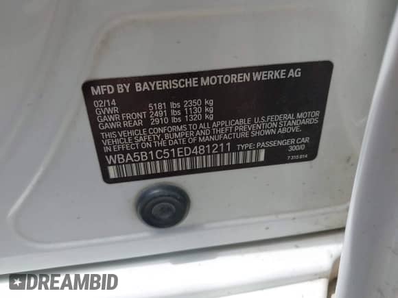 2014 BMW 5 Series 535i с VIN WBA5B1C51ED481211, выставлен на аукционе IAAI как лот 42649588 с пробегом 97 920 миль миль и . История ставок и продаж доступна на DreamBid. Изображение 9.