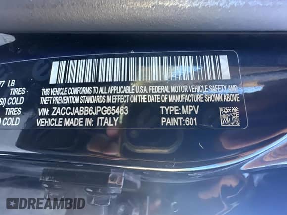 2018 Jeep Renegade Latitude with VIN ZACCJABB6JPG65463, listed as a Copart auction lot 82365444 with 147,703 mi miles and Clean title. Bid and sale history available at DreamBid. Image 10.