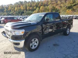 2024 Ram 1500 Big Horn with VIN 1C6RRFBG6RN148297, listed as a Copart auction lot 76554324 with 17,527 mi miles and Salvage title. Bid and sale history available at DreamBid. Image 1.