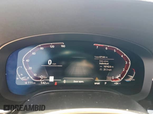 2020 BMW 5 Series 540i xDrive with VIN WBAJS3C02LCE01869, listed as a Copart auction lot 58245235 with 47,144 mi miles and Salvage title. Bid and sale history available at DreamBid. Image 9.