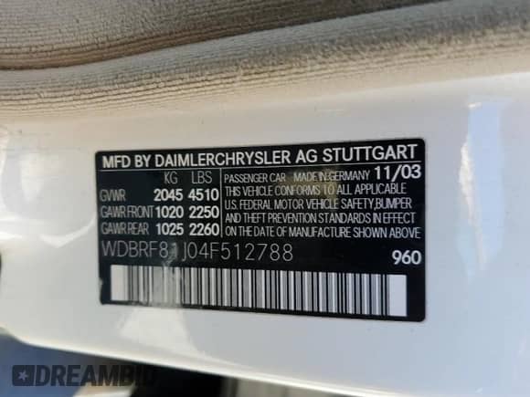 2004 Mercedes-Benz C 240 with VIN WDBRF81J04F512788, listed as a Copart auction lot 55029245 with 155,524 mi miles and Salvage title. Bid and sale history available at DreamBid. Image 14.