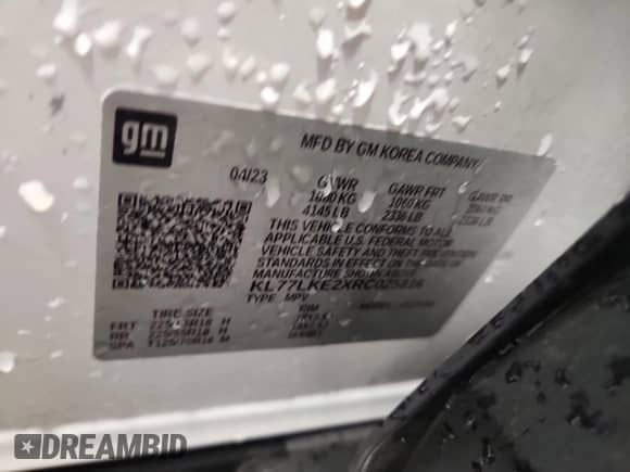 2024 Chevrolet Trax ACTIV с VIN KL77LKE2XRC025816, выставлен на аукционе Copart как лот 70656465 с пробегом 32 549 миль миль и Списание • Salvage title. История ставок и продаж доступна на DreamBid. Изображение 13.