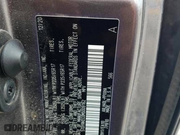 2021 Toyota Sienna XLE z VIN 5TDYRKEC0MS009162, wystawiony jako Copart lot #59762565 z przebiegiem 105 826 mil mil oraz Szkoda całkowita • Salvage title. Historia ofert i sprzedaży dostępna na DreamBid. Obrazek 14.