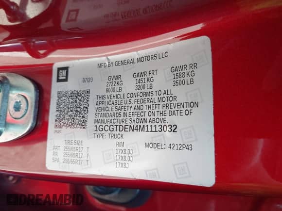 2021 Chevrolet Colorado 4WD Z71 z VIN 1GCGTDEN4M1113032, wystawiony jako IAAI lot #42410079 z przebiegiem 45 329 mil mil oraz . Historia ofert i sprzedaży dostępna na DreamBid. Obrazek 9.