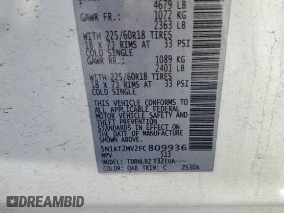 2015 Nissan Rogue SV с VIN 5N1AT2MV2FC809936, выставлен на аукционе Copart как лот 89671625 с пробегом 145 442 миль миль и Чистый • Clean title. История ставок и продаж доступна на DreamBid. Изображение 13.