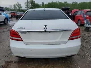 2014 Hyundai Equus Signature with VIN KMHGH4JH8EU079271, listed as a Copart auction lot 54319185 with 123,746 mi miles and Salvage title. Bid and sale history available at DreamBid. Image 6.