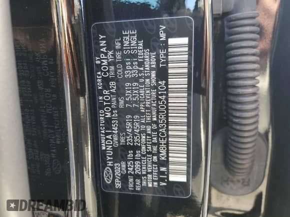 2024 Hyundai Kona Limited с VIN KM8HECA35RU054104, выставлен на аукционе Copart как лот 81705934 с пробегом 8 557 миль миль и Списание • Salvage title. История ставок и продаж доступна на DreamBid. Изображение 12.