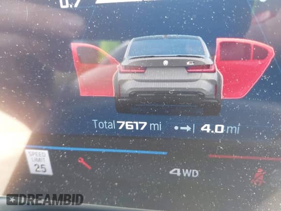 2025 BMW M3 Competition xDrive with VIN WBS33HJ01SFT92884, listed as a IAAI auction lot 42473044 with 7,617 mi miles and . Bid and sale history available at DreamBid. Image 16.