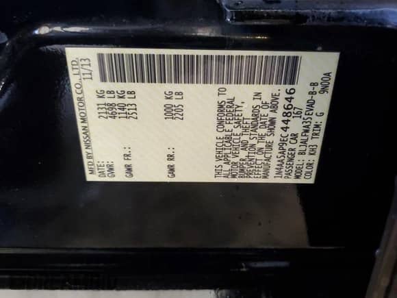 2014 Nissan Maxima SV z VIN 1N4AA5AP9EC448646, wystawiony jako Copart lot #86636835 z przebiegiem 133 828 mil mil oraz Szkoda całkowita • Salvage title. Historia ofert i sprzedaży dostępna na DreamBid. Obrazek 12.