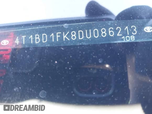 2013 Toyota Camry LE z VIN 4T1BD1FK8DU086213, wystawiony jako IAAI lot #43007894 z przebiegiem 88 970 mil mil oraz . Historia ofert i sprzedaży dostępna na DreamBid. Obrazek 9.