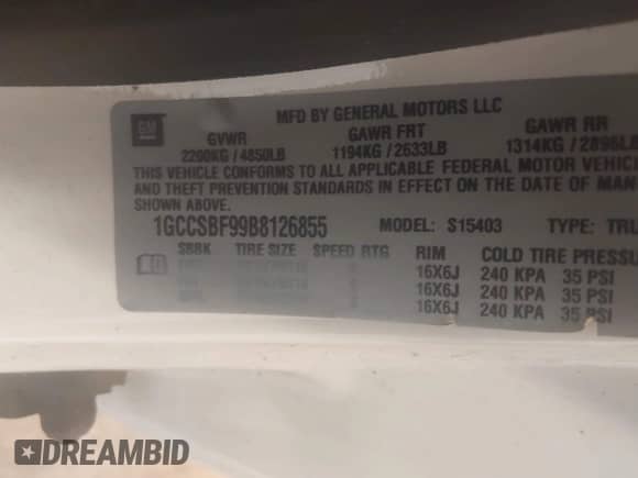 2011 Chevrolet Colorado Work Truck с VIN 1GCCSBF99B8126855, выставлен на аукционе IAAI как лот 42847262 с пробегом 170 115 миль миль и . История ставок и продаж доступна на DreamBid. Изображение 9.