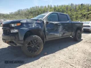 2021 Chevrolet Silverado 1500 Custom Trail Boss with VIN 1GCPYCEH7MZ234659, listed as a Copart auction lot 53778205 with 59,199 mi miles and Salvage title. Bid and sale history available at DreamBid. Image 1.