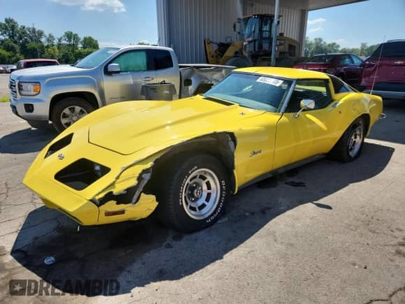 1973 Chevrolet Corvette with VIN 1Z37J3S409033, listed as a Copart auction lot 68823005 with 61,167 mi miles and Salvage title. Bid and sale history available at DreamBid. Image 1.