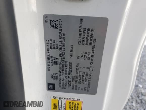 2017 Chevrolet Silverado 2500HD Work Truck z VIN 1GC0CUEG2HZ231848, wystawiony jako Copart lot #72516164 z przebiegiem 220 433 mil mil oraz Szkoda całkowita • Salvage title. Historia ofert i sprzedaży dostępna na DreamBid. Obrazek 12.