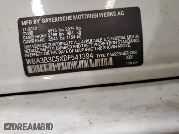 2013 BMW 3 Series 328i xDrive с VIN WBA3B3C5XDF541394, выставлен на аукционе Copart как лот 82249565 с пробегом 117 557 миль миль и Чистый • Clean title. История ставок и продаж доступна на DreamBid. Изображение 12.