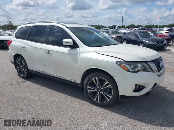 2017 Nissan Pathfinder S with VIN 5N1DR2MN7HC648384, listed as a IAAI auction lot 41863779 with 72,710 mi miles and . Bid and sale history available at DreamBid. Image 1.