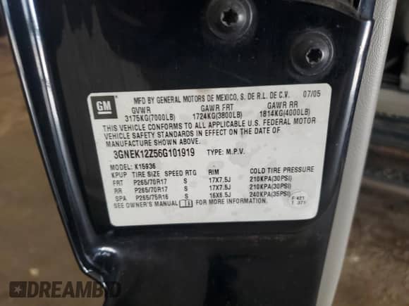 2006 Chevrolet Avalanche Z71 z VIN 3GNEK12Z56G101919, wystawiony jako Copart lot #65837695 z przebiegiem 212 107 mil mil oraz Nie do naprawy • Non repairable. Historia ofert i sprzedaży dostępna na DreamBid. Obrazek 12.