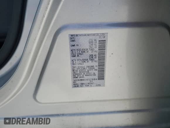 2014 Nissan Pathfinder SV Hybrid with VIN 5N1CR2MM8EC657884, listed as a Copart auction lot 52304205 with 145,232 mi miles and Salvage title. Bid and sale history available at DreamBid. Image 14.