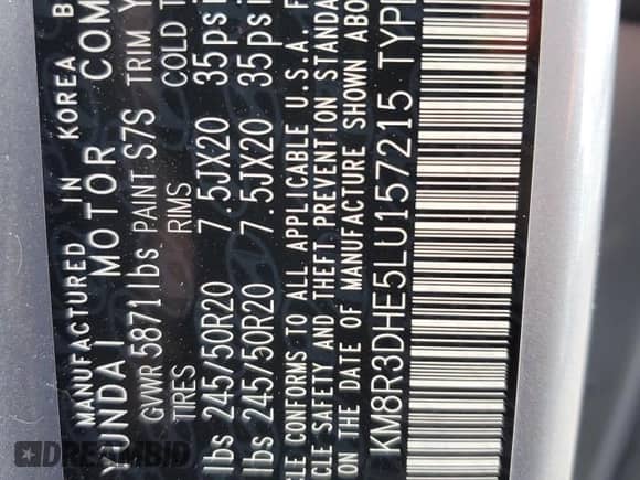 2020 Hyundai Palisade SEL с VIN KM8R3DHE5LU157215, выставлен на аукционе Copart как лот 66818874 с пробегом 76 317 миль миль и Списание • Salvage title. История ставок и продаж доступна на DreamBid. Изображение 13.