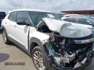 2024 Chevrolet TrailBlazer LS with VIN KL79MMS27RB216542, listed as a IAAI auction lot 42150379 with 26,844 mi miles and . Bid and sale history available at DreamBid. Image 1.