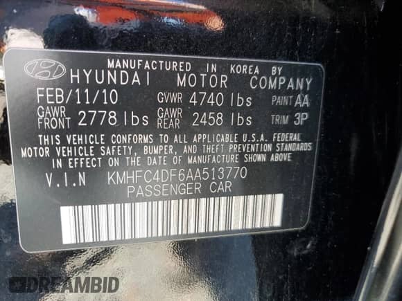 2010 Hyundai Azera Limited с VIN KMHFC4DF6AA513770, выставлен на аукционе Copart как лот 82046005 с пробегом 53 980 миль миль и Чистый • Clean title. История ставок и продаж доступна на DreamBid. Изображение 12.