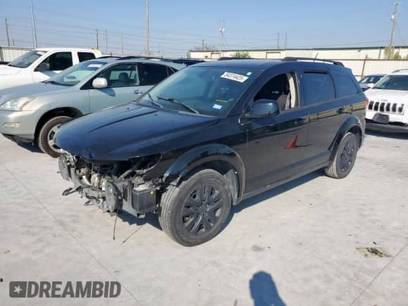 2019 Dodge Journey SE with VIN 3C4PDCBB9KT816195, listed as a Copart auction lot 84374425 with 55,541 mi miles and Salvage title. Bid and sale history available at DreamBid. Image 1.