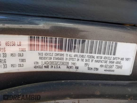 2002 Jeep Grand Cherokee с VIN 1J4GX38S32C238339, выставлен на аукционе IAAI как лот 42653341 с пробегом 264 189 миль миль и . История ставок и продаж доступна на DreamBid. Изображение 9.