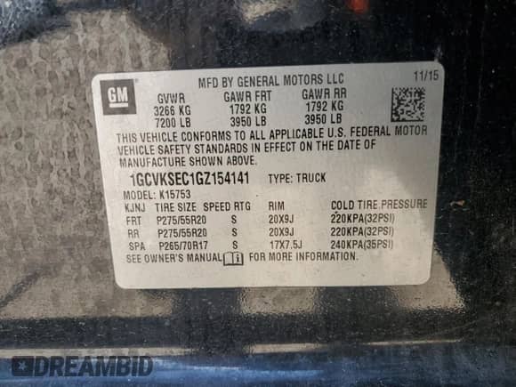 2016 Chevrolet Silverado 1500 LTZ с VIN 1GCVKSEC1GZ154141, выставлен на аукционе Copart как лот 65364065 с пробегом 178 446 миль миль и Чистый • Clean title. История ставок и продаж доступна на DreamBid. Изображение 12.
