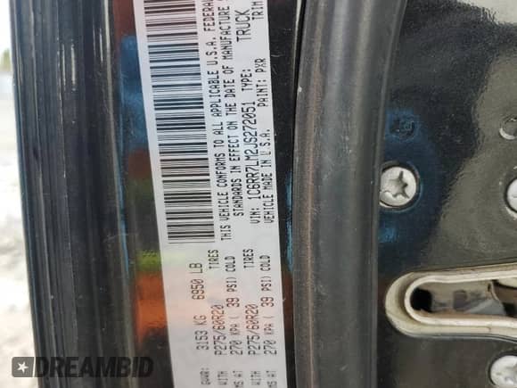 2018 Ram 1500 Big Horn с VIN 1C6RR7LM2JS272051, выставлен на аукционе Copart как лот 50595145 с пробегом 149 838 миль миль и Списание • Salvage title. История ставок и продаж доступна на DreamBid. Изображение 12.