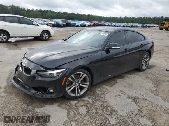 2018 BMW 4 Series 430i with VIN WBA4J1C58JBM10754, listed as a Copart auction lot 58915645 with Not provided miles and Salvage title. Bid and sale history available at DreamBid. Image 1.