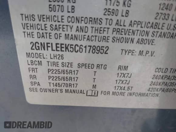 2012 Chevrolet Equinox 1LT z VIN 2GNFLEEK5C6178952, wystawiony jako IAAI lot #43394857 z przebiegiem 98 250 mil mil oraz . Historia ofert i sprzedaży dostępna na DreamBid. Obrazek 9.