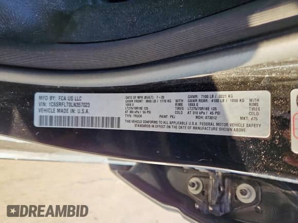 2020 Ram 1500 Rebel z VIN 1C6SRFLT0LN357023, wystawiony jako Copart lot #69025675 z przebiegiem 114 804 mil mil oraz Szkoda całkowita • Salvage title. Historia ofert i sprzedaży dostępna na DreamBid. Obrazek 13.