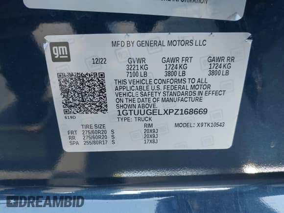 2023 GMC Sierra 1500 Denali z VIN 1GTUUGELXPZ168669, wystawiony jako IAAI lot #43378099 z przebiegiem 67 294 mil mil oraz . Historia ofert i sprzedaży dostępna na DreamBid. Obrazek 9.