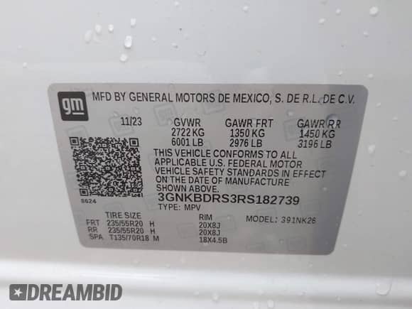 2024 Chevrolet Blazer LT с VIN 3GNKBDRS3RS182739, выставлен на аукционе IAAI как лот 42090575 с пробегом 13 005 миль миль и . История ставок и продаж доступна на DreamBid. Изображение 9.