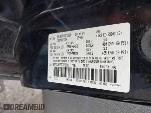 2007 Dodge 2500 SLT с VIN 3D7KS28C87G753381, выставлен на аукционе IAAI как лот 39039516 с пробегом 128 455 миль миль и . История ставок и продаж доступна на DreamBid. Изображение 9.