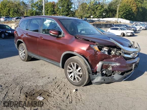 2020 Honda Pilot EX with VIN 5FNYF6H35LB002707, listed as a Copart auction lot 81928515 with 146,972 mi miles and Salvage title. Bid and sale history available at DreamBid. Image 4.