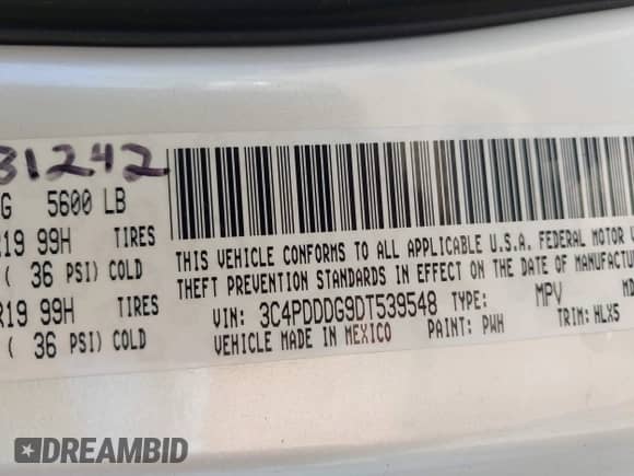 2013 Dodge Journey Crew с VIN 3C4PDDDG9DT539548, выставлен на аукционе IAAI как лот 42274179 с пробегом 192 672 миль миль и . История ставок и продаж доступна на DreamBid. Изображение 9.