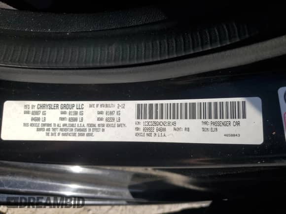 2012 Dodge Avenger R/T z VIN 1C3CDZBGXCN218149, wystawiony jako Copart lot #71328255 z przebiegiem 133 380 mil mil oraz Szkoda całkowita • Salvage title. Historia ofert i sprzedaży dostępna na DreamBid. Obrazek 12.