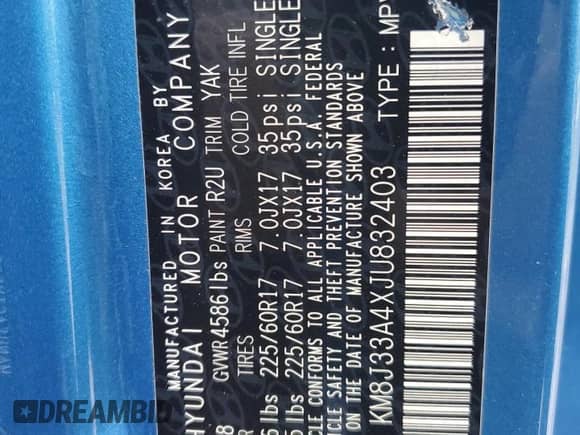 2018 Hyundai Tucson SEL Plus с VIN KM8J33A4XJU832403, выставлен на аукционе Copart как лот 68181155 с пробегом 65 122 миль миль и Списание • Salvage title. История ставок и продаж доступна на DreamBid. Изображение 14.