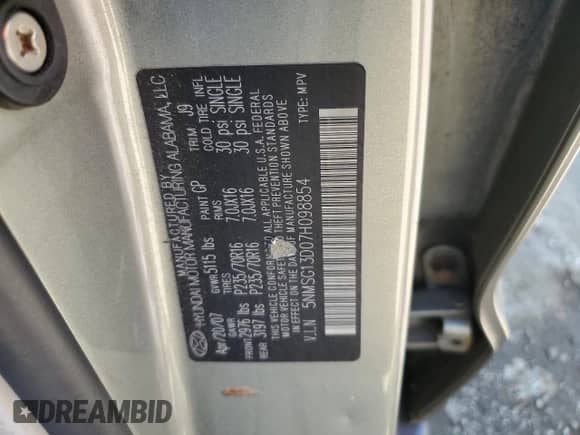 2007 Hyundai Santa Fe GLS с VIN 5NMSG13D07H098854, выставлен на аукционе Copart как лот 71912425 с пробегом 226 342 миль миль и Списание • Salvage title. История ставок и продаж доступна на DreamBid. Изображение 13.