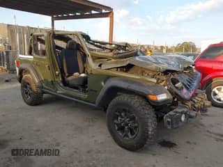 2022 Jeep Wrangler Unlimited Sport S with VIN 1C4HJXDG7NW196569, listed as a IAAI auction lot 43073464 with 32,639 mi miles and . Bid and sale history available at DreamBid. Image 1.