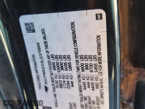 2020 Chevrolet Silverado 1500 LTZ with VIN 3GCPWEED3LG375600, listed as a Copart auction lot 88328615 with 145,533 mi miles and Salvage title. Bid and sale history available at DreamBid. Image 12.